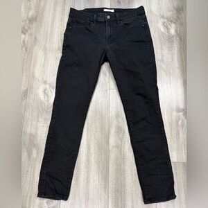 Levis Jeans Womens 711 Black Skinny Grunge Goth Emo Stretch Size W30 L28